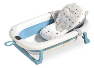 Bañera Para Bebés Plegable Con Termómetro Digital Y Reductor
